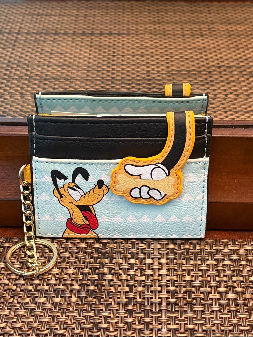 Disney Pluto Cardholder Wallet in Light Blue, Black and Yellow
